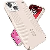 Speck Presidio2 Grip MagSafe Case for iPhone 15, 14, 13 - Drop & Camera Protection, ClickLock No-Slip, Wireless Charging Compatible, Bleach Bone/Heirloom Gold/Brown