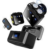 Anilivo Wireless Lavalier Microphone for iPhone/iPad with Lightning Mini Lapel Mic Wireless, 48KHz/24Bit, 150ft Range, Noise Cancellation, 70H Battery for Video Recording and Streaming