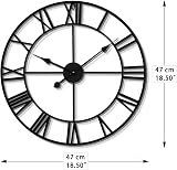 HAITANG Vintage Large Wall Clock 47cm Silent Non Ticking Battery Operated view 4