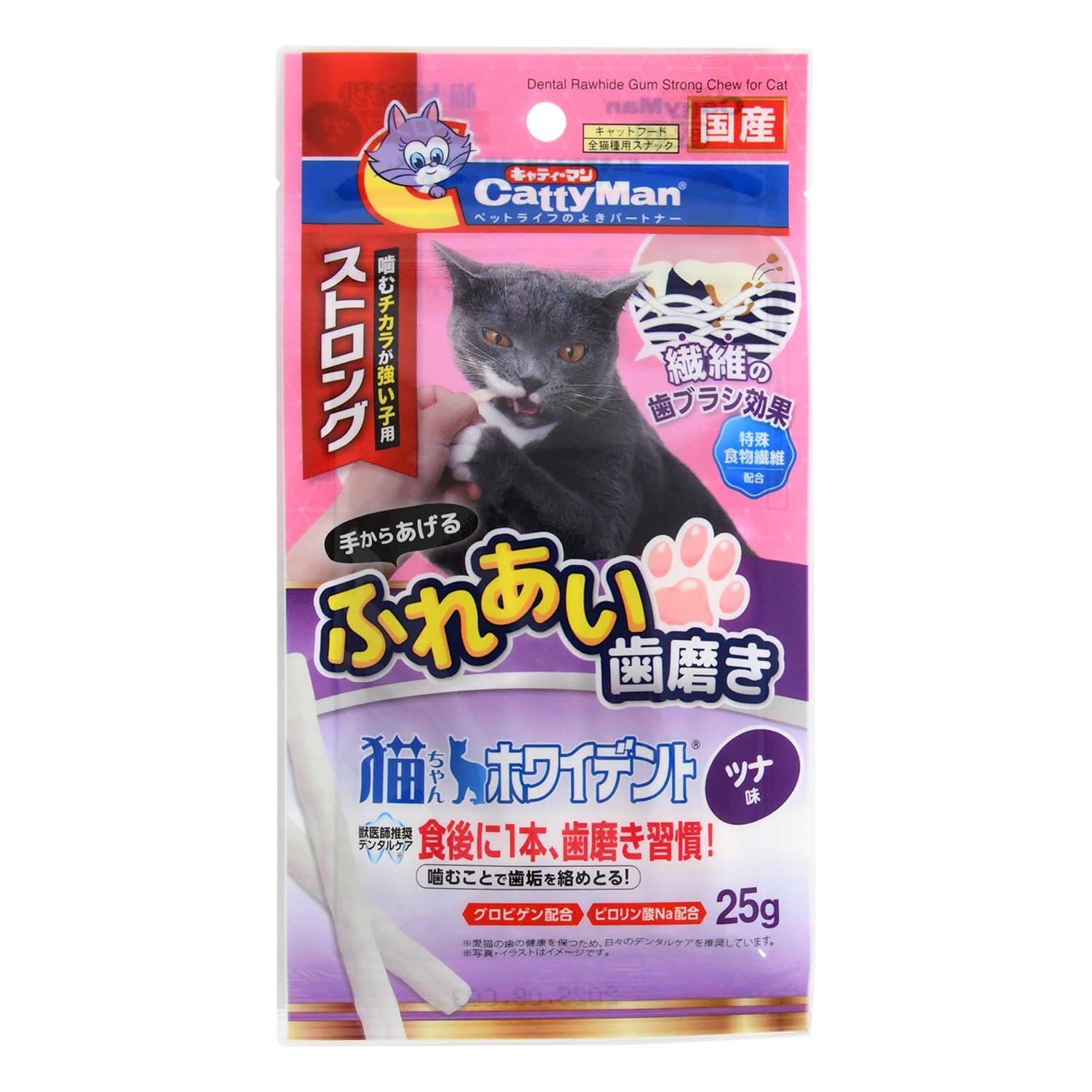 ドギーマン キャティーマン 猫ちゃんホワイデント ストロング ツナ味 25gの商品画像