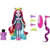Enchantimals Persida Panther and Mistery Sunshine Beach Hair Doll, Animal Figure and Accessories, Coloured Dresses, HTJ69