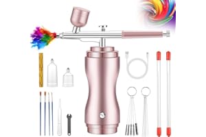 Gocheer Airbrush kit with Compressor Cordless - 48PSI High-Pressure Air Brush Set Rechargeable with 0.3mm Nozzle and Cleaning Brush, for Nails, Makeup, Painting