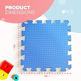 kidoola Foam Baby Play Mat 29x29cm 9pc 7mm Interlocking Blue EVA view 2
