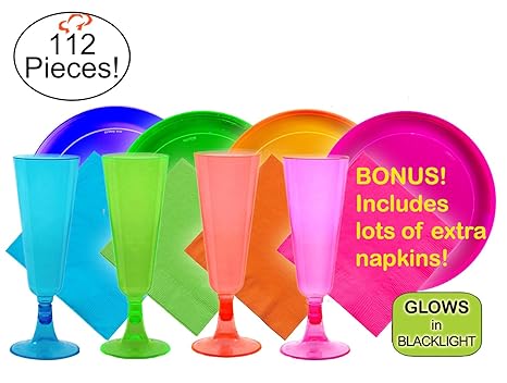 Tigre Chef neón, varios platos, platos de plástico duro, varios colores rosa,