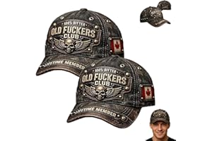 Old Fuckers Club-Vintage Baseball Cap, Embroidered 100% Bitter Lifetime Member, Adjustable Distressed Hat for Men Women