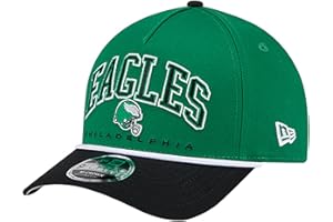New Era Philadelphia Eagles Retro Arch COOLERA 9FORTY A-Frame M-Crown Adjustable Hat - Kelly Green/Black