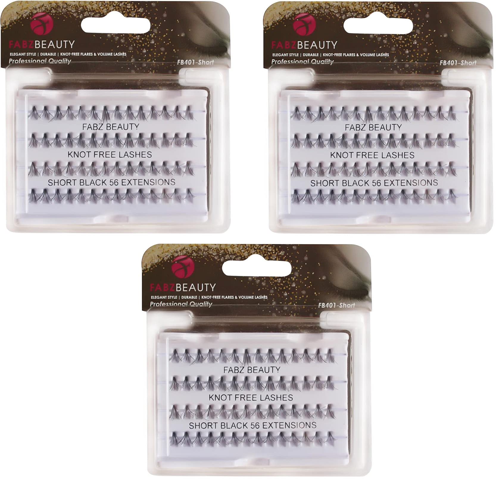 Eyelashes Individual Cluster lashes | Knot-Free Eyelash Clusters, Wispy Cluster Lashes for Natural Cat Eye Look, Fluffy Fake Eyelashes Strip Lashes, Russian Individual Eyelashes (Short 8mm-Pack of 3)