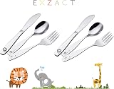 EXZACT Children Cutlery 6Pcs Stainless 18/10 Safari Giraffe Lion Kids view 3