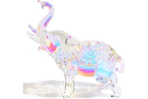 YWHL Cute Crystal Glass Elephant Figurine Gifts for Women, Handmade Elephant Statue for Home Decoration, Cute Crystal Glass Elephant Figurines Collectible Gift for Elephant Lovers