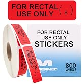 for Rectal Use Only Stickers - Funny Red Prank Labels with Cheeky Graphic - 800 Durable &amp; Sticky 12mm x 40mm (0.5" x 1.5") Novelty Labels in Dispense Box - for Office Pranks &amp; Friends