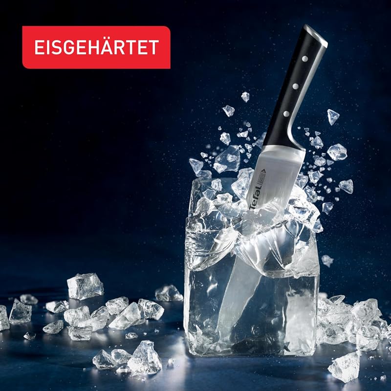 Ice Force Santoku Messer, 18 cm Klinge, Korrosionsschutz, Handschutz, Made in Germany Edelstahl, lang anhaltende Schneidleistung und Schärfe, Edelstahl/Schwarz, K23206