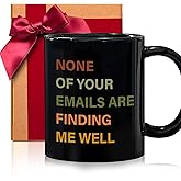 ZWV Work Coffee Mug Gifts for Boss, None of Your Emails Are Finding Me Well, Unique Coworker Gift Idea for Manager Employee, Sarcastic Appreciation Present for Boss Day or Office Retirement -158