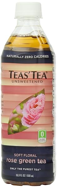 TEAS’ TEA UNSWEETENED ROSE GREEN TEA, 16.9 OUNCES...