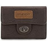 Montana West X Wrangler Small Wallets for Women Trifold Western Floral Women's Wallets Card Cases & Money Organizers with Zipper Coin Pocket