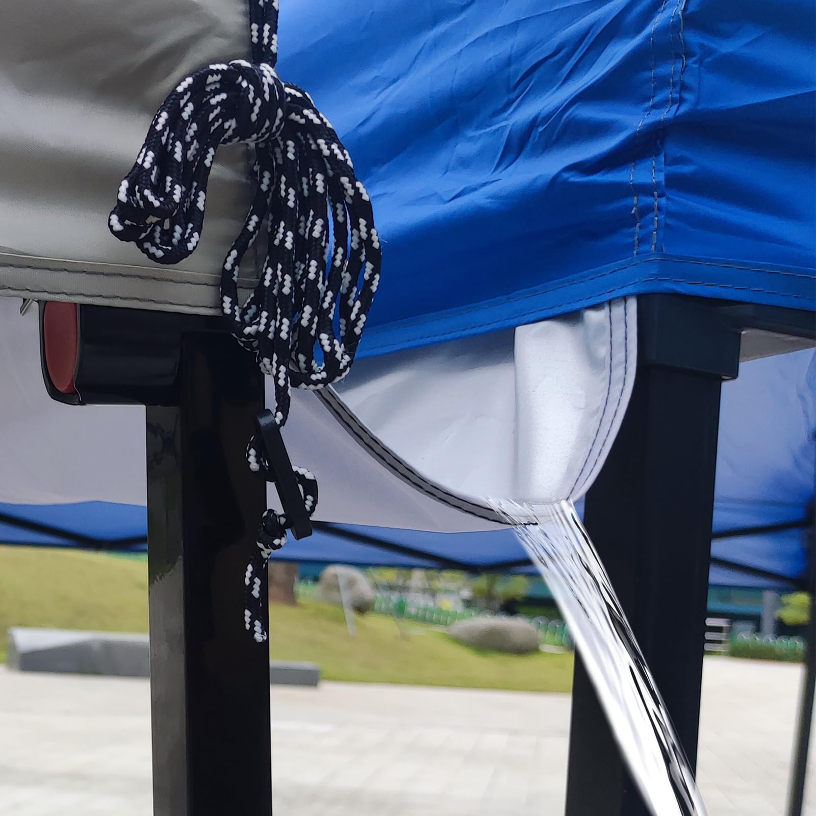 Photo 1 of 10 Ft Canopy Rain Gutter for Pop Up Canopy, Tent Accessories for Rains, Drainage on Both Sides of Canopy Gutter(Silvery White)