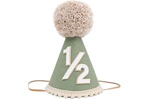 Agvgaza Half Birthday Hat -Baby 1/2 Birthday Cone Hat,Six Months Decorations,Party Hat Outfit for Girls/Boys