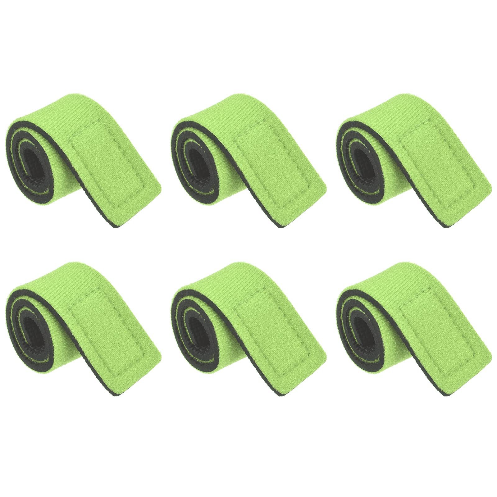 PATIKIL Fishing Rod Strap, 6 Pack 25cm Stretchy Belts Holders Pole Sleeve Cover for Boating, Green