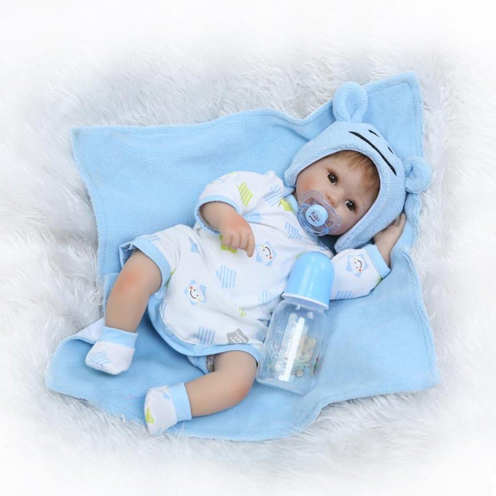 Prezzo Nicery Reborn Baby Doll souple Simulation Silicone Vinyle 45,7 cm 42–45 cm enfant ami magnétique Bouche réaliste jouet garçon fille Yeux ouverts avec tenue pour Thanksgiving Black Friday Jour de Noël Offerte