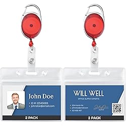 Will Well ID Badge Holders with Clip and Keyring