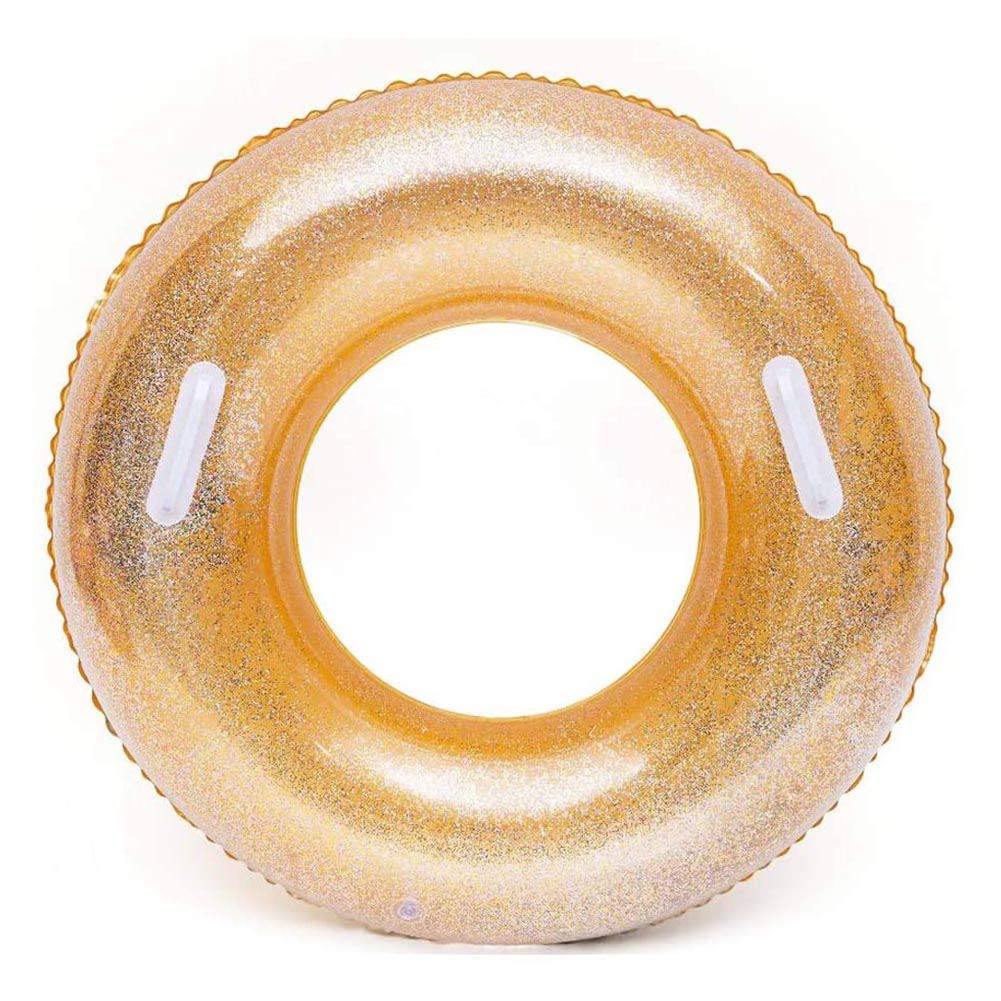 Inflatable Swimming Ring, Pool Party Inflatable Toy, Round Swimming Ring Diameter 120Cm, Pool Sofa with Handle Thicken, Sequins Swim Ring, Inflatable Round Shaped for Adults, Floating Swimming Ring