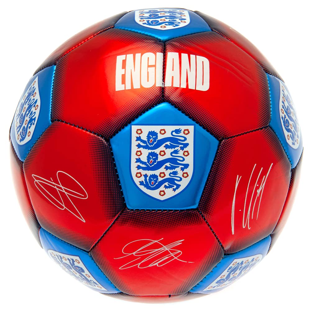 Hy-Pro Officially Licensed England FA Signature Football | Size 5, Metallic, Training, Match, Merchandise, Collectible For Kids and Adults