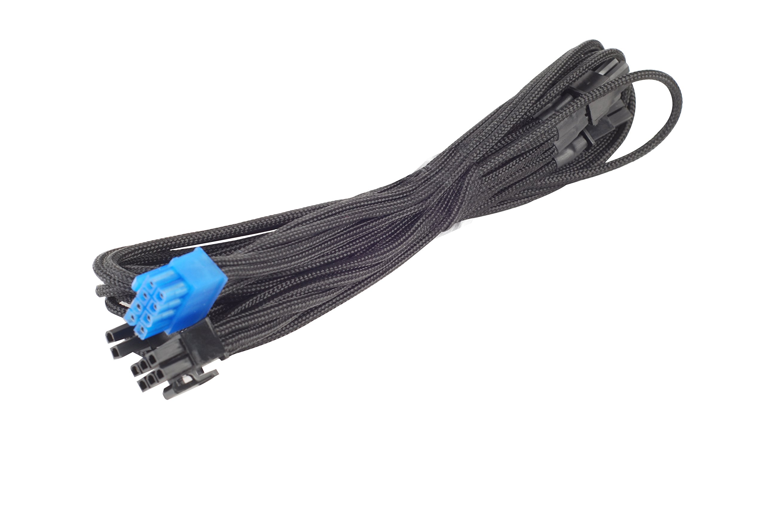 SilverStone SST-PP06B-2PCIE70 - 70cm 2x PCI-E-8pin(6+2) Sleeved PSU Cable, black