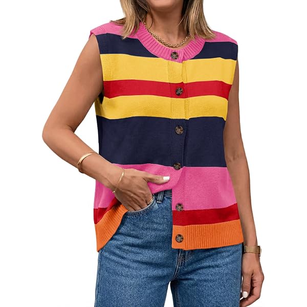 MARZXIN Women Sleeveless Sweater V Neck Casual 2026 Fall Knitted