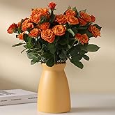 hjn Yellow Flower Vase – Minimalist Ceramic Vase, Decor Vases for Flowers/Centerpieces/Table/Office/Living Room/Bookshelf/Mantel/(Yellow)