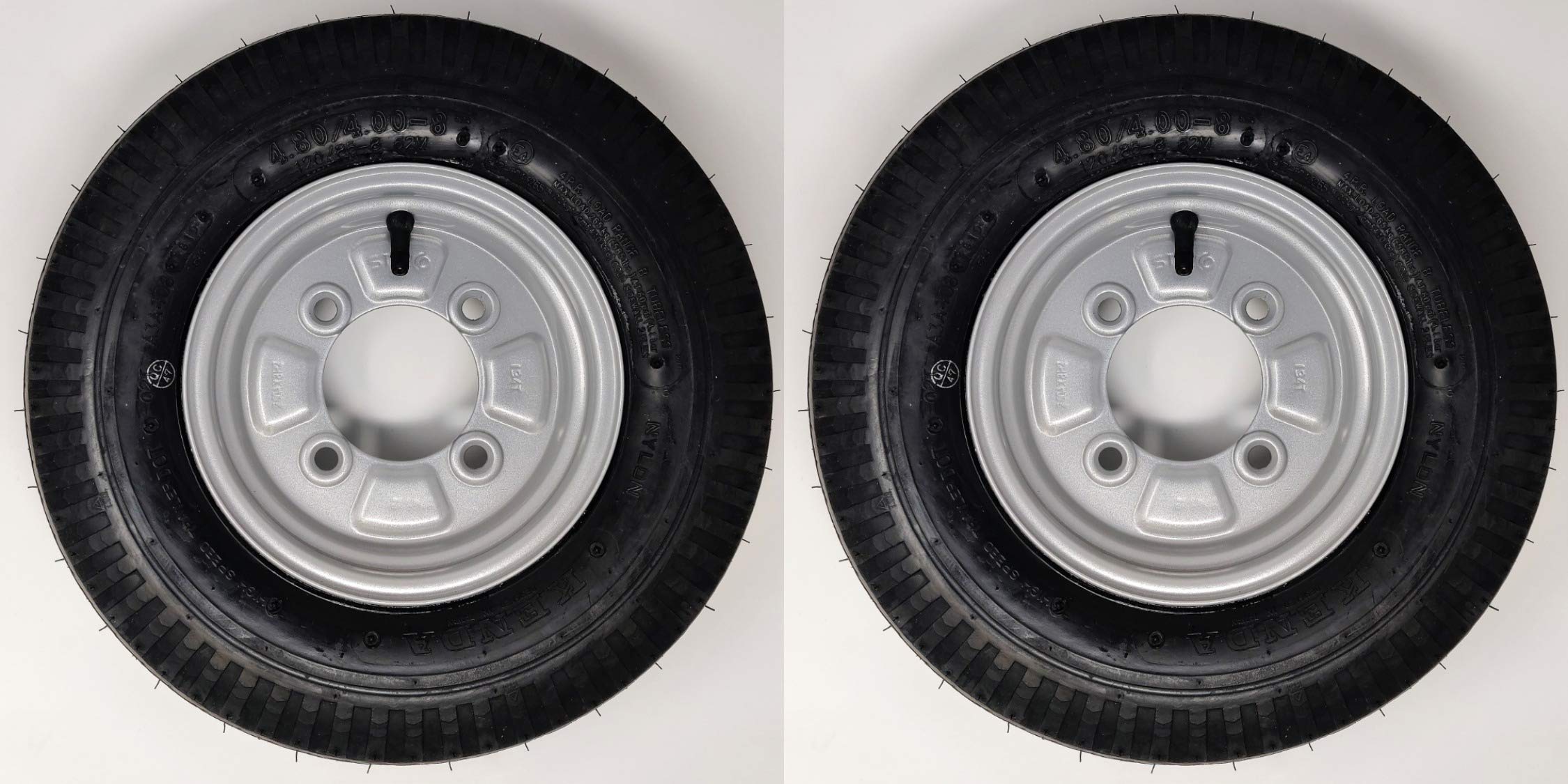 BITS4REASONS - STARCO KENDA K371 PREMIUM 8 INCH 4.80/4.00-8 62M 4PLY (4PR) TRAILER WHEELS & TYRES 115MM PCD 1 PAIR (ERDE & MAYPOLE)