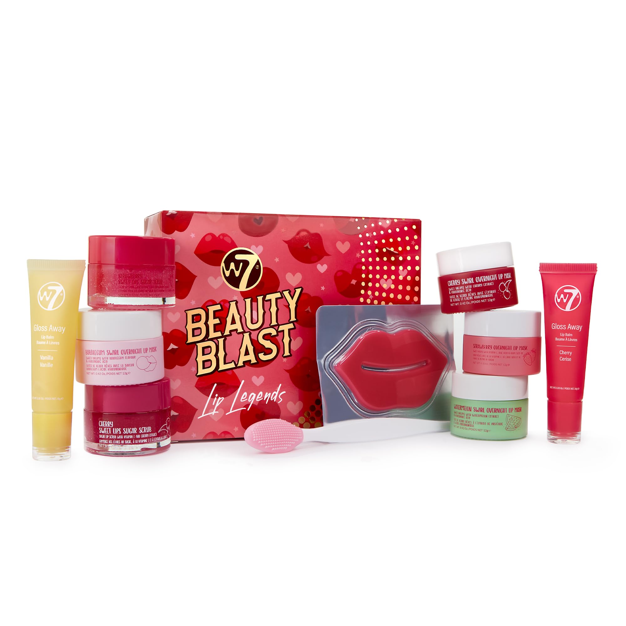 W7 Beauty Blast Lip Legends Sweet Dreams Geschenkset – Lippenpflege Box mit Lippen Maske, Sugar Scrub & Balm – Exklusive Sweet Dreams Flavours