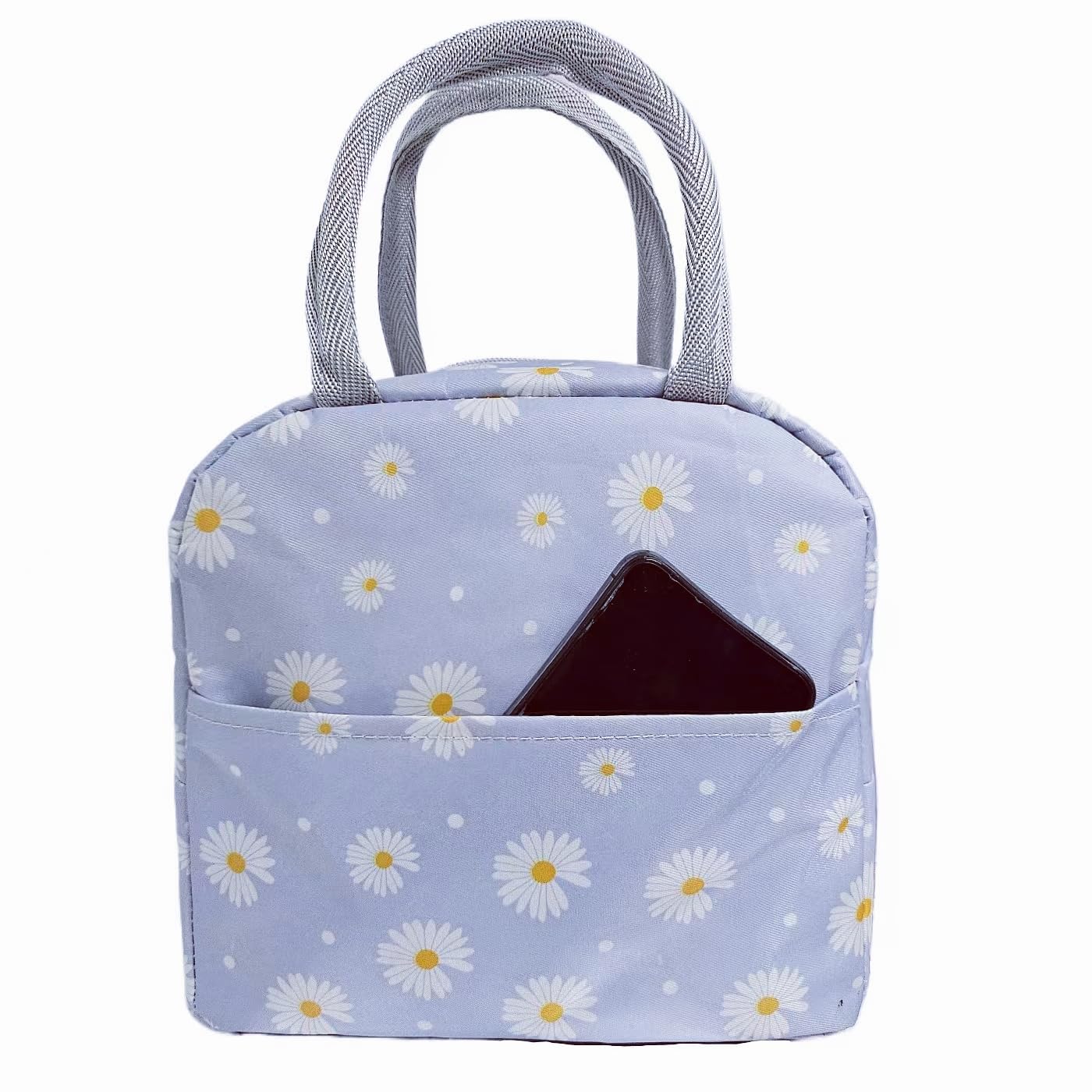 Lunch Bag, Insulated Lunch Bag Cooler Bag Portable Thermal Lunch Bags Organizer Tote Bag for Women Adults Kids Work School Picnic (Daisy Blue)