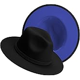 KUJUHA Women Men Wide Brim Fedora Hat