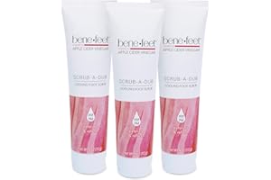 Benefeet Scrub-A-Dub Cooling Foot Scrub - Exfoliates + Refreshes Dry + Dull Skin, Get Smoother Skin from Heel to Toe, Made w/Vitamin E, Apple Cider Vinegar, Walnut Shell + Apricot Seed, 4 oz (3 Pack)