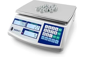SASVY Industrial Counting Scale 66lb/30kg 0.1g lb/kg/g Digital Inventory Scale with Battery for Small Parts, Coins, Pieces, Tickets