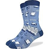 Good Luck Sock Men's Nautical Ships and Boats Socks, Adult