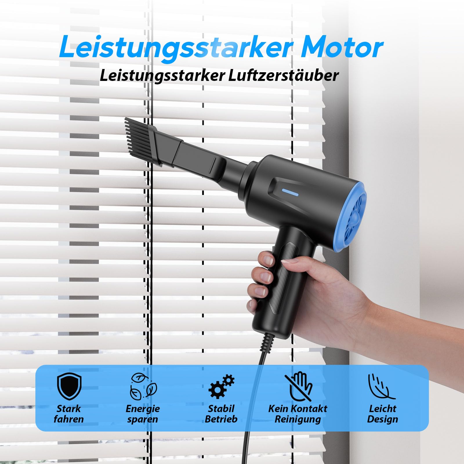Elektrische Staubgebläse - 500W Druckluft - 5.74 oz Compressed Air - PC Reinigungsset für Laptop - Tastatur - Auto - Bürogeräte 6