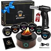 Electric Whiskey Smoker Kit with Torch, Unique Home Bar Gift for Whiskey Lover, 6 Wood Chips &ndash; Infuse Rich Smoky Flavors in Bourbon Old Fashioned &amp; Cocktails, Birthday Gifts for Him, Dad(No Butane)