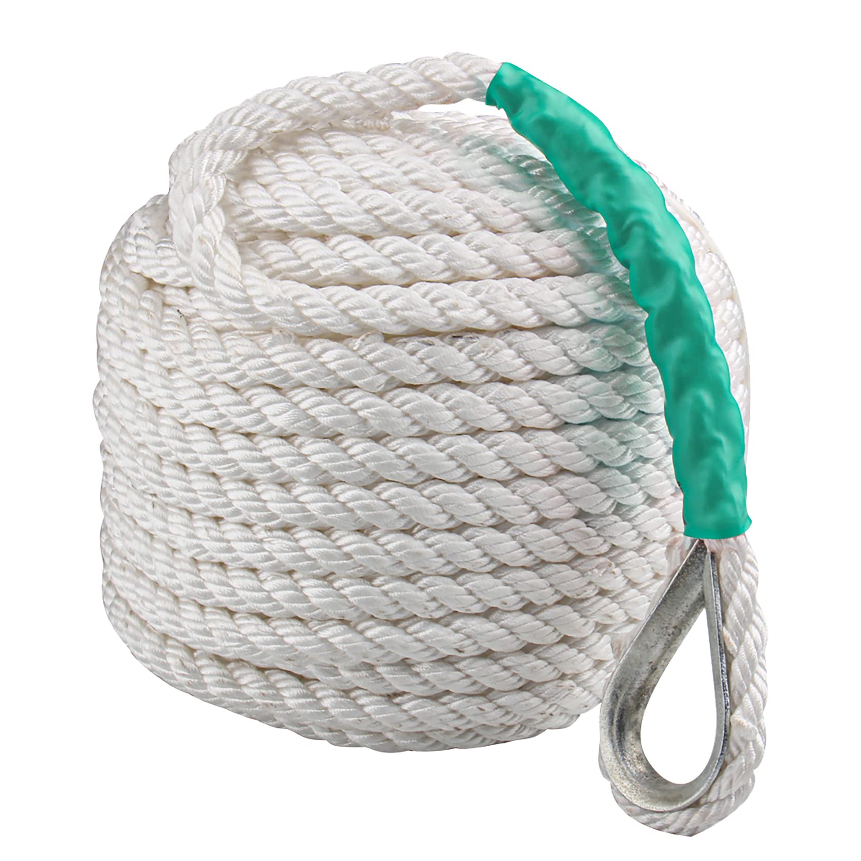 CarBole Boat Rope,Nylon Mooring Rope,Multi-functional Dock Line Rope 12mm x 61m for Survival Boating Sports Camping Sailing Hiking (White) (5850LB)