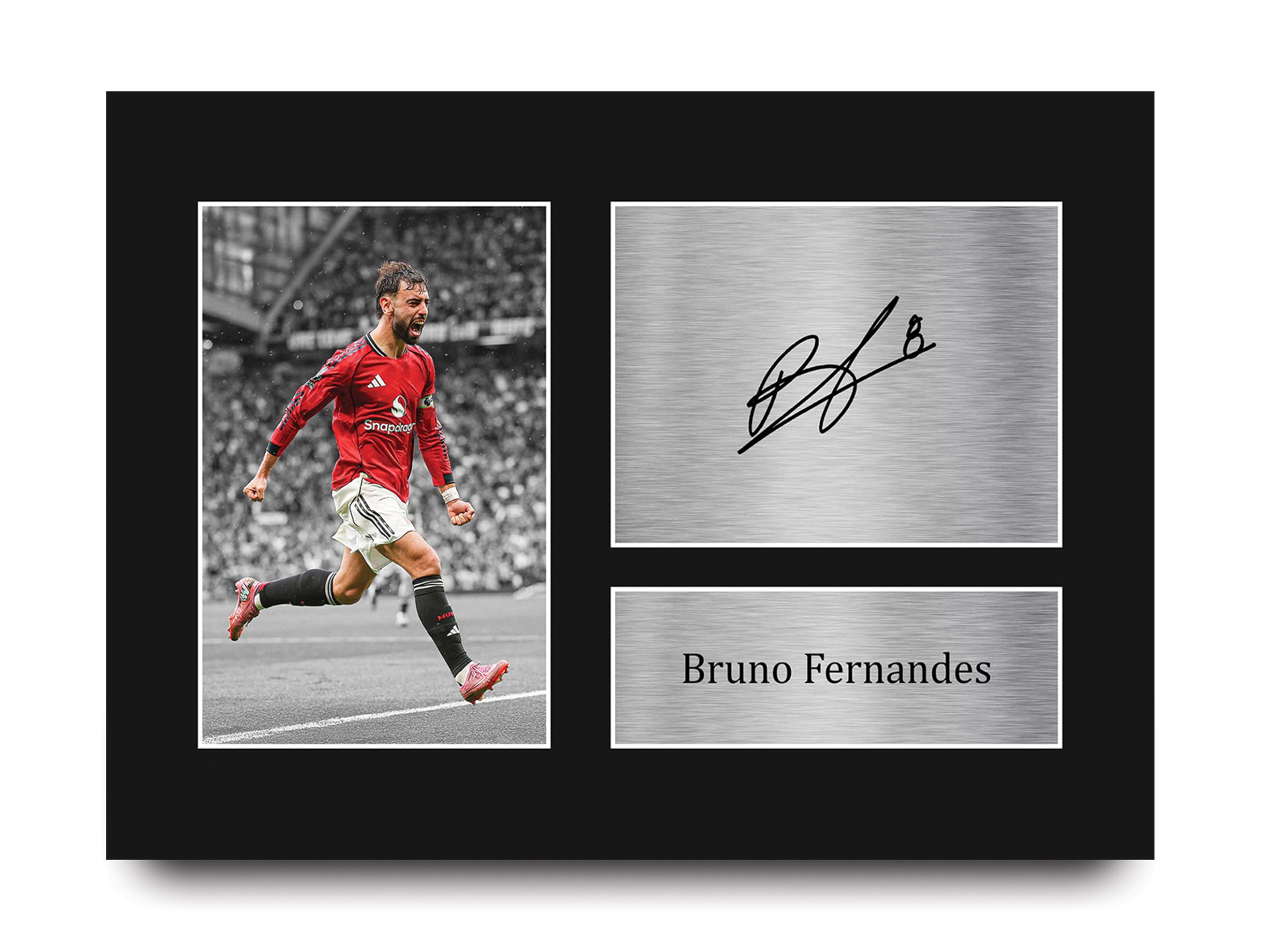 HWC Trading Bruno Fernandes Printed Signed Autograph Picture for Fans and Supporters - A4