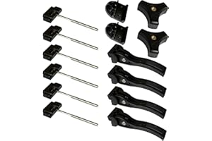 FeeTUO Universal Replacement Parts for Hard Tri-Fold Tonneau Cover - 6* T-Bolts, Rear Clamp, Front Clamp