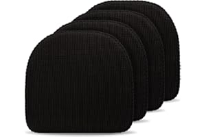 Tromlycs Chair Cushions for Dining Chairs 4 Pack Kitchen Room Pads Seat Cushions Indoor Non Slip U Shaped 17 x 16 Inch Black