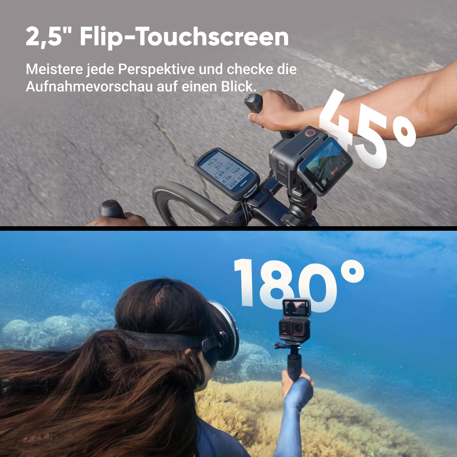 Insta360 Ace Pro 2-8K Action-Cam mit Leica Objektiv, Videokamera für Sport, Unterwasserkamera, 1/1,3" Sensor, Dual-KI-Chip, führende Schwachlichtleistung & Audio, Flipscreen & KI-Editing für Vlogs 8