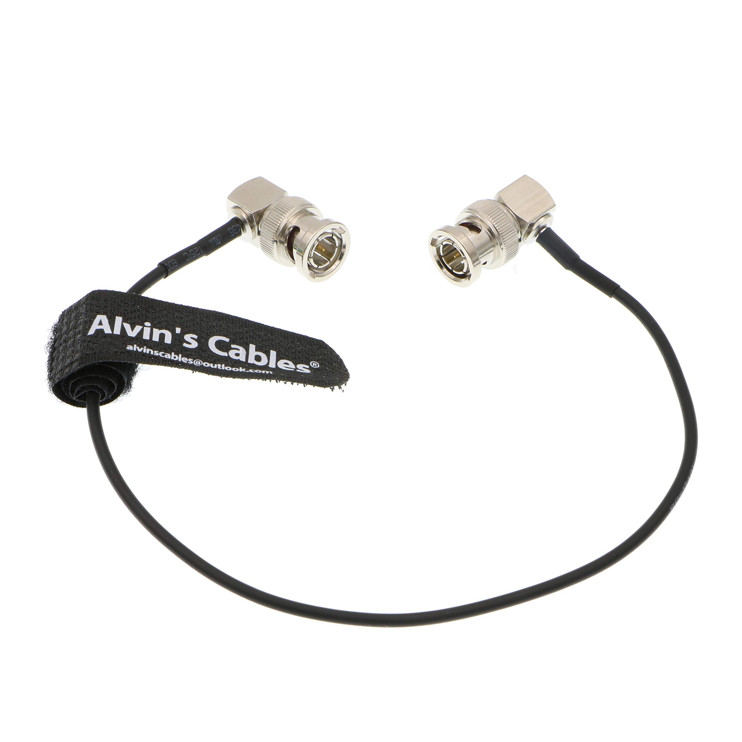 Alvin's Cables Blackmagic RG179 Coax BNC Male to Male HD SDI Cable for BMCC Video Camera Flexible Right Angle to Right 30CM