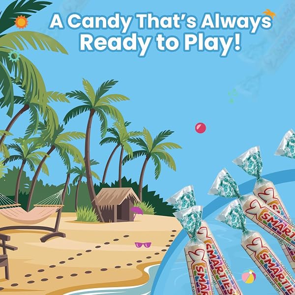 SMARTIES TROPICAL CANDY ROLLS, GLUTEN-FREE & VEGAN FLAVOR TREATS, HARD INDIVIDUALLY WRAPPED, PEANUT-FREE PLANT DERIVED INGREDIENTS, HALLOWEEN, 2 LB BAG