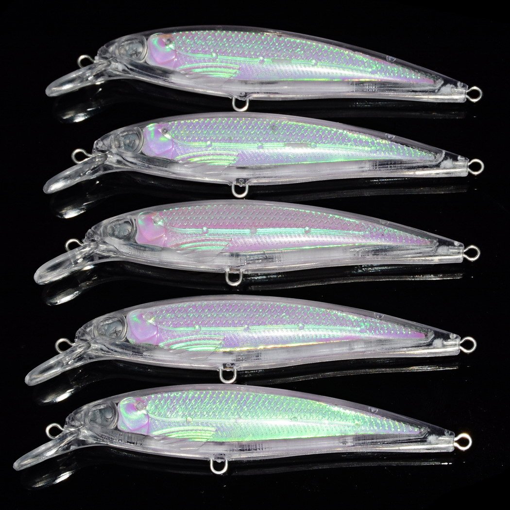 Aorace 20pcs/Lot 11cm/11.73g Unpainted Jerkbaits Blank Lure Bodies Fishing Floating Laser Minnow with Holographic insert Hard Lure Body