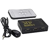 zdyCGTime HDMI1.4 switcher with IR Remote Control 4K Smart 5 Ports with Power Supply,1080P HD Video HDMI 5 in 1 Out,for Digital HD TV with HDMI interfaces,Set-top Boxes,DVD and Other Devices.(1Pack)