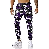 Colorful House Sandy Joggers for Men Casual Cargo Jogger Sweatpants Relaxed Fit Work Pants Stretch Waist Big and Tall