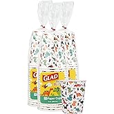 Glad for Kids Dinosaur Paper Cups, Heavy Duty Soak-Proof Disposable Kids Party Drink Cups for Cold Beverages, Juice and Water, Multicolor Dino Design, 9 Oz, 20 Count - 3 Pack
