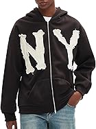 Dynict Unisex Letter Embroidery Trendy Hoodies Zip Up Casual Overszie Colorful Y2K Hip Hop Streetwear Harajuku Jacket