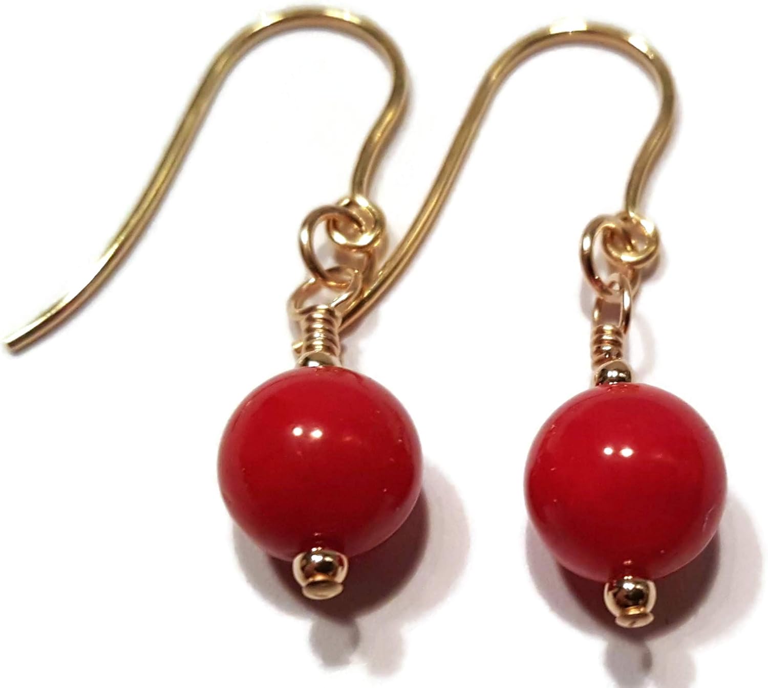 Orecchini pendenti in oro 9 carati, con gancio, in corallo rosso Amazon.it Abbigliamento Orecchini pendenti in oro 9 carati, con gancio, in corallo rosso Amazon.it Abbigliamento